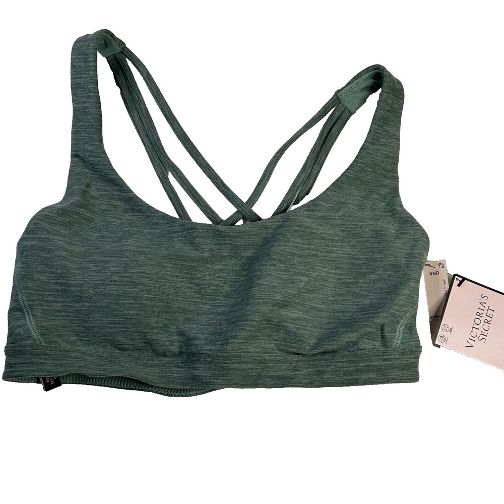 Victoria's Secret Small Green Polyester Blend Sports Bra NEW (C5)